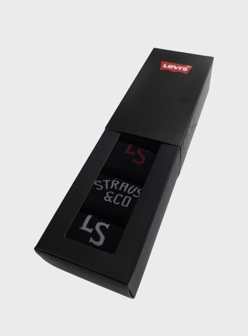 Levis Four Pack Gift Box Socks - Black