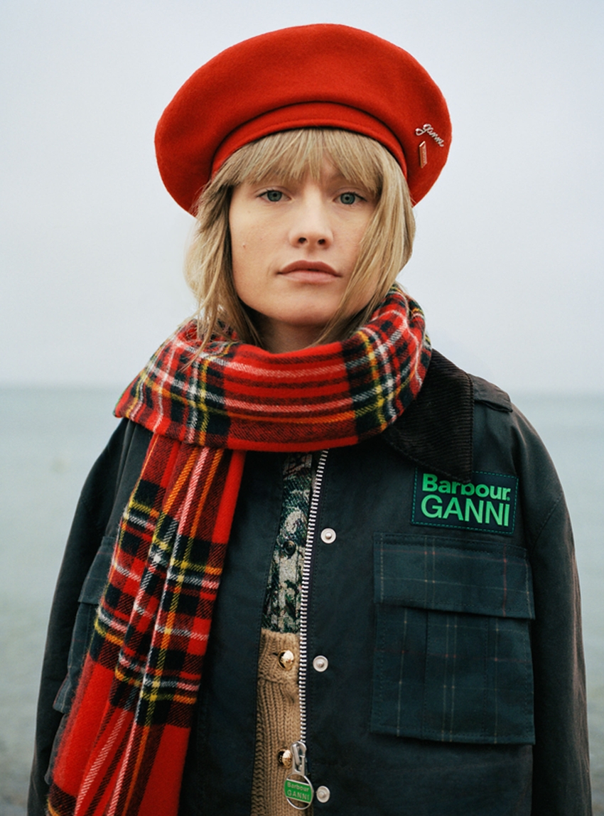 Barbour X Ganni Tartan Scarf - Red