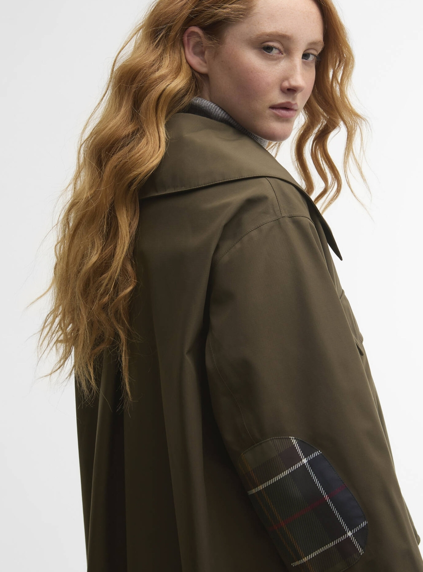 Barbour X Ganni Waterproof Parka Jacket - Olive 