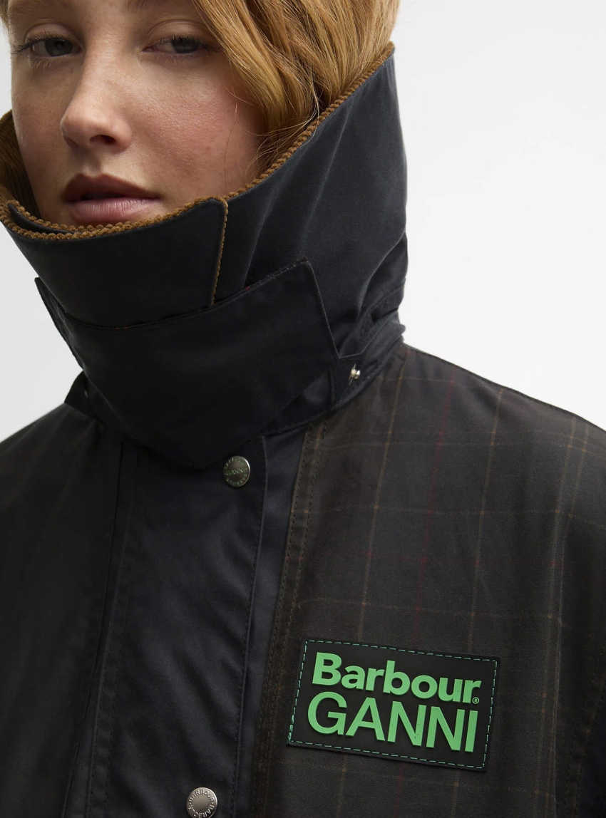 Barbour X Ganni Hooded Duffle Wax - Navy