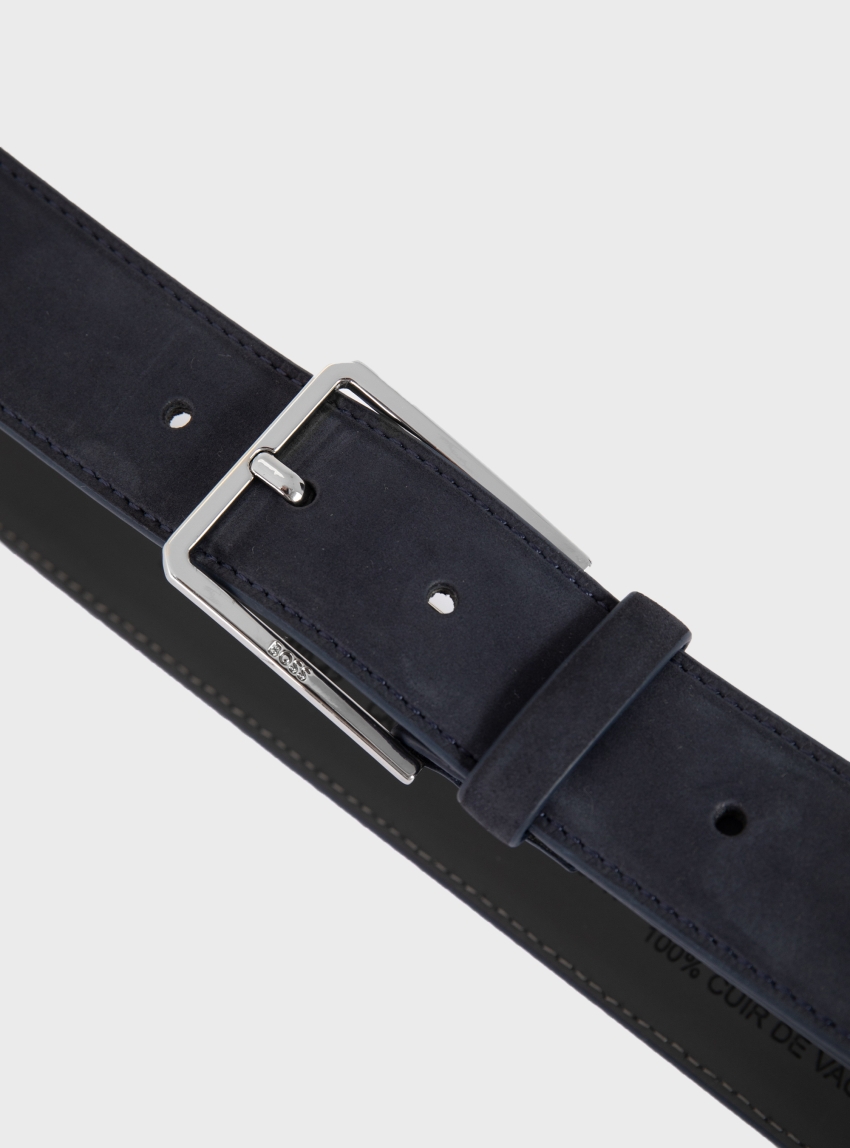 BOSS Leather Belt Cary-Nb_Sz35 - Dark Blue