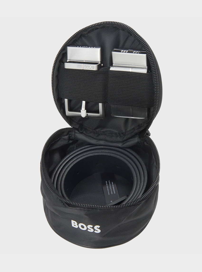 BOSS Reversible Belt In Italian Leather Geppy-Soft_Gb35_pp - Black