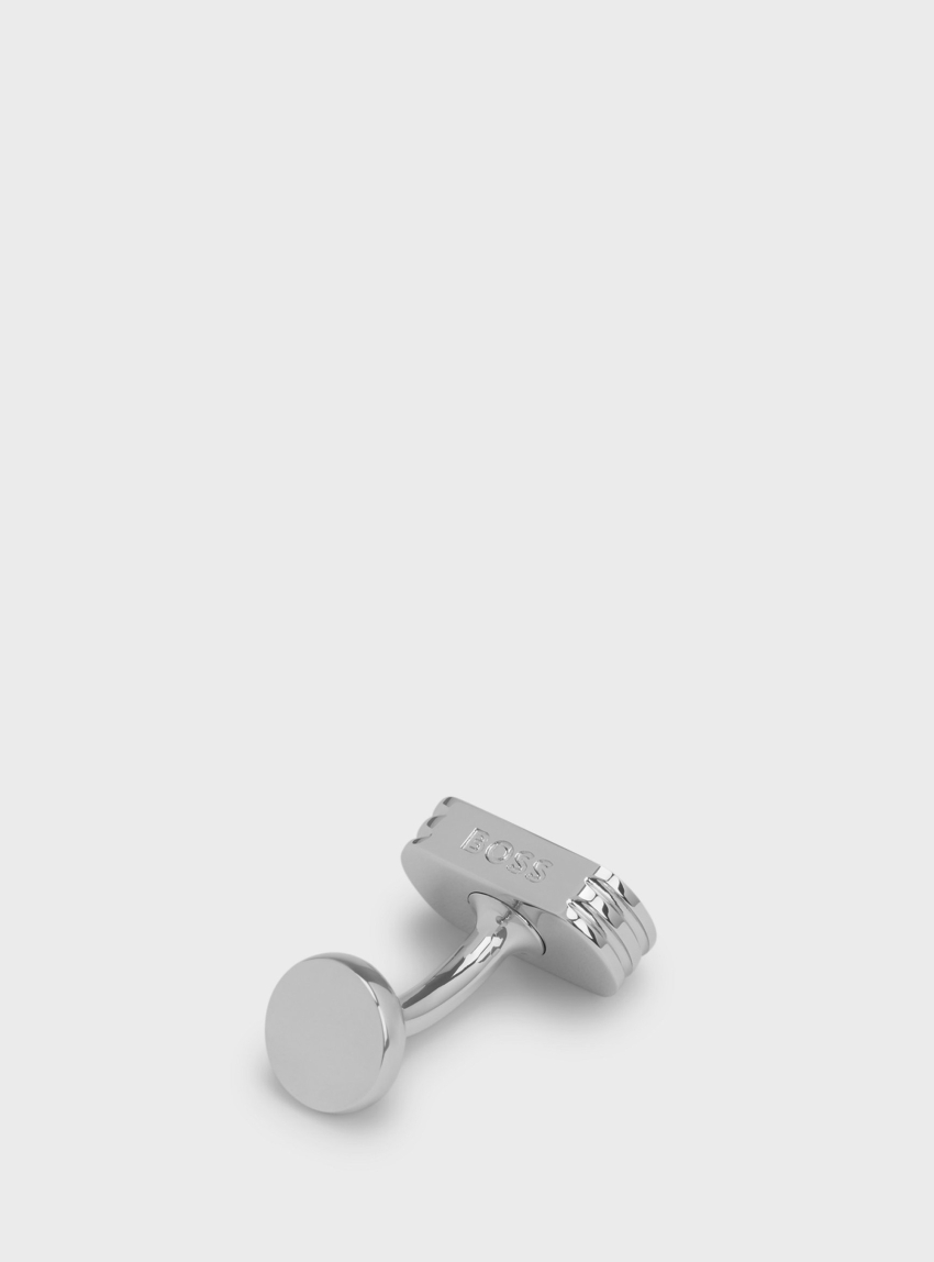 BOSS Cufflinks With Engraved Logo B-BOSSONE-CUF - Silver