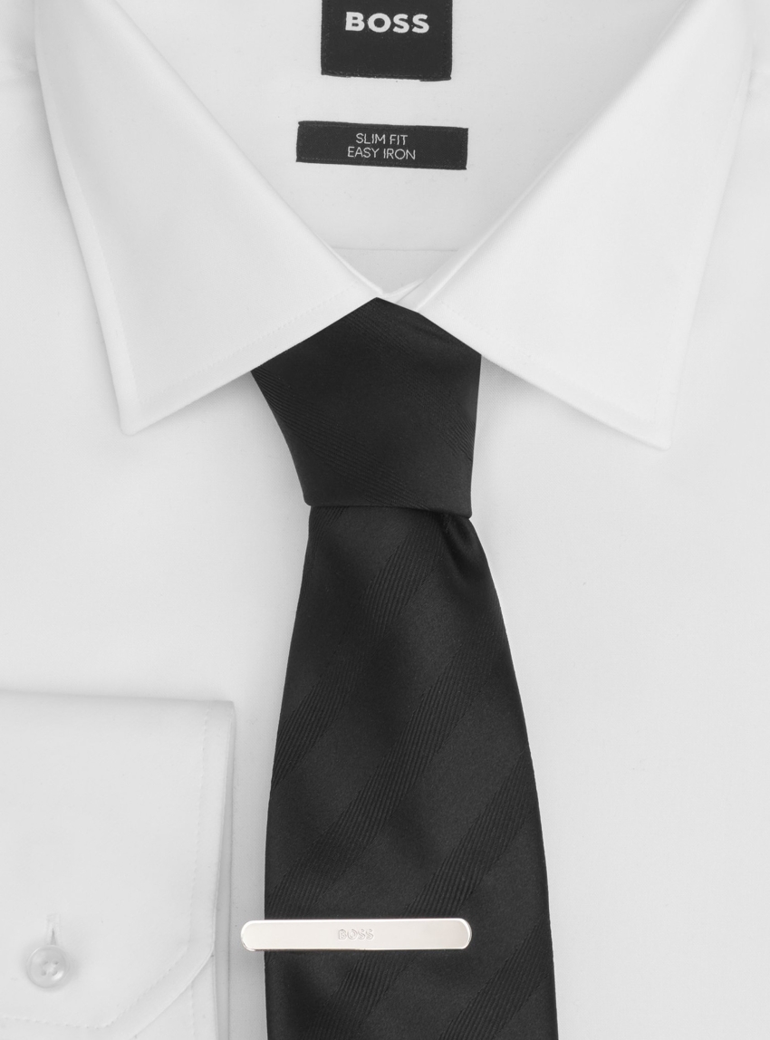 BOSS Tie Clip With Engraved Logo B-BOSSONE-TIE - Silver