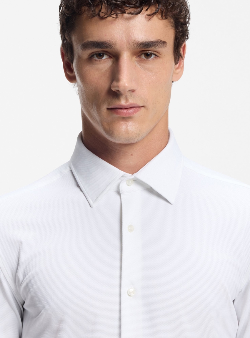 BOSS Slim-Fit Shirt In Performance-Stretch P-HANK-K-261 - White
