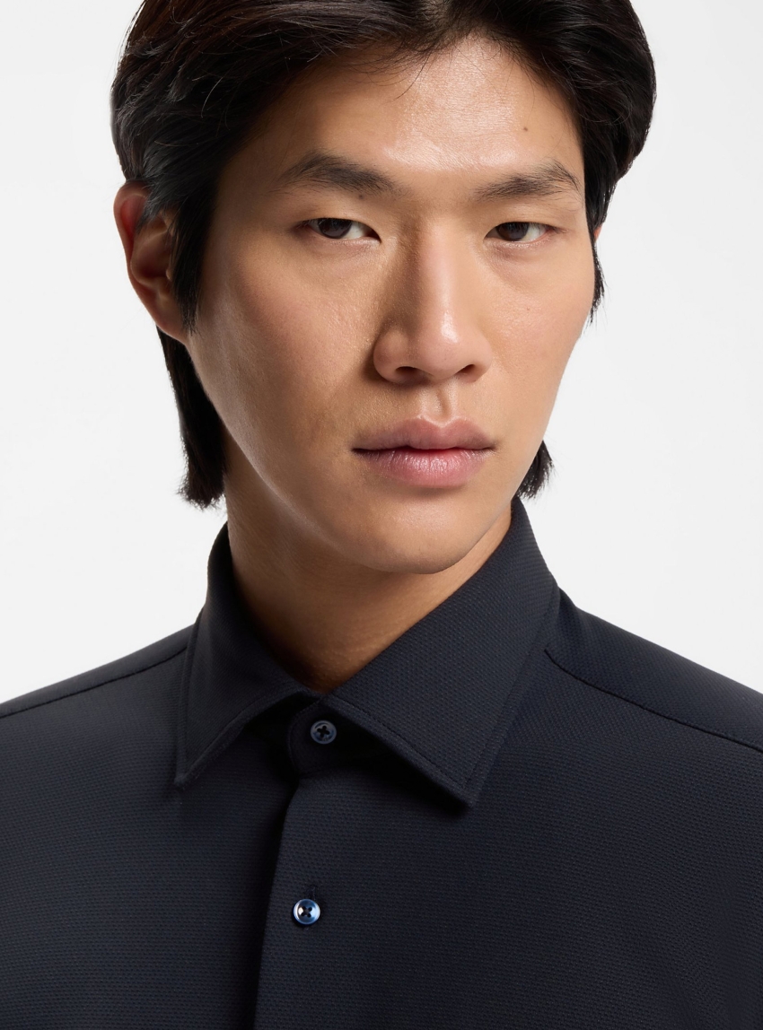 BOSS Slim-Fit Shirt In Performance-Stretch P-HANK-K-261 - Dark Blue