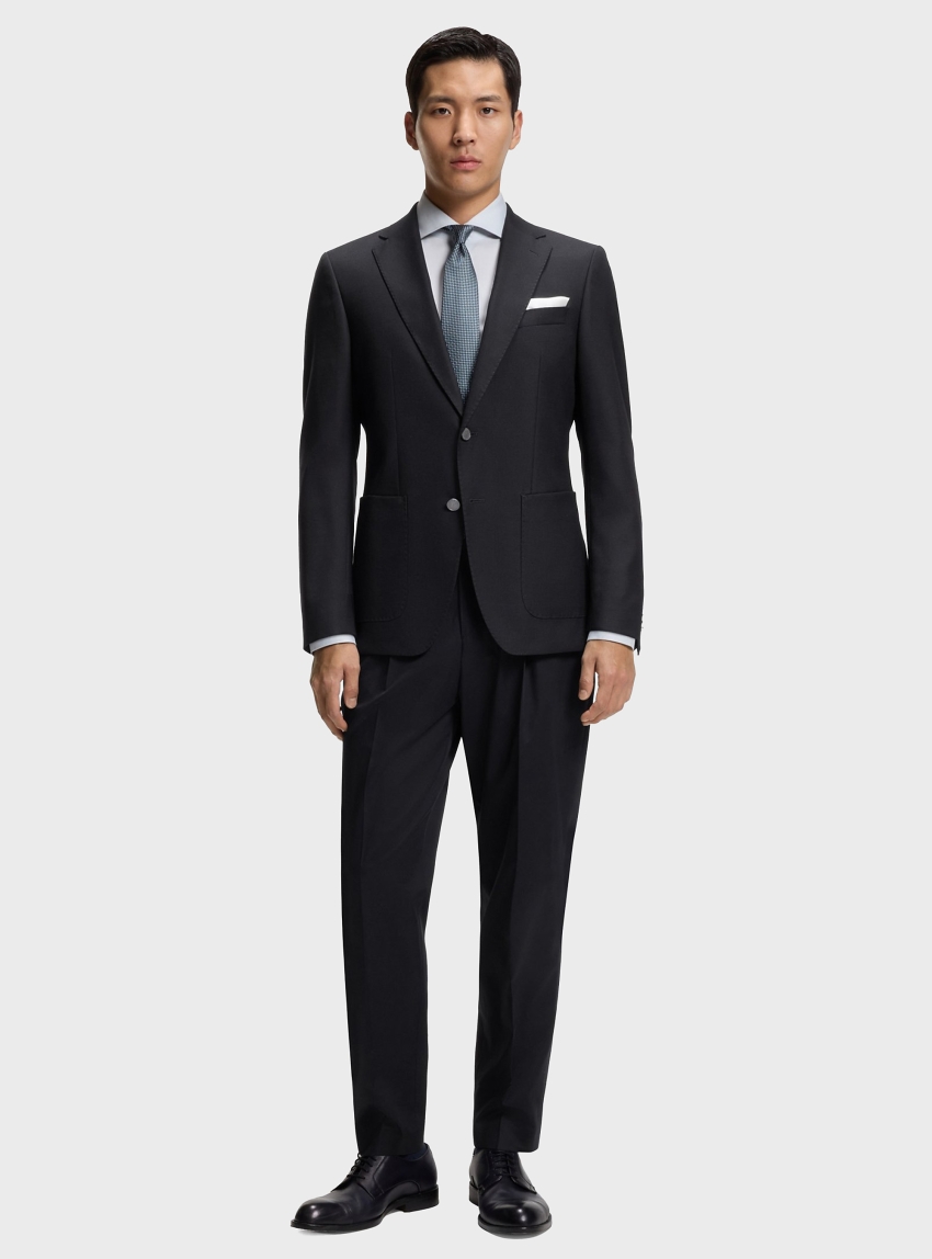 BOSS Tapered-Fit Trousers In Stretch Cotton C-Perino-PL-DTL-254 - Dark Blue