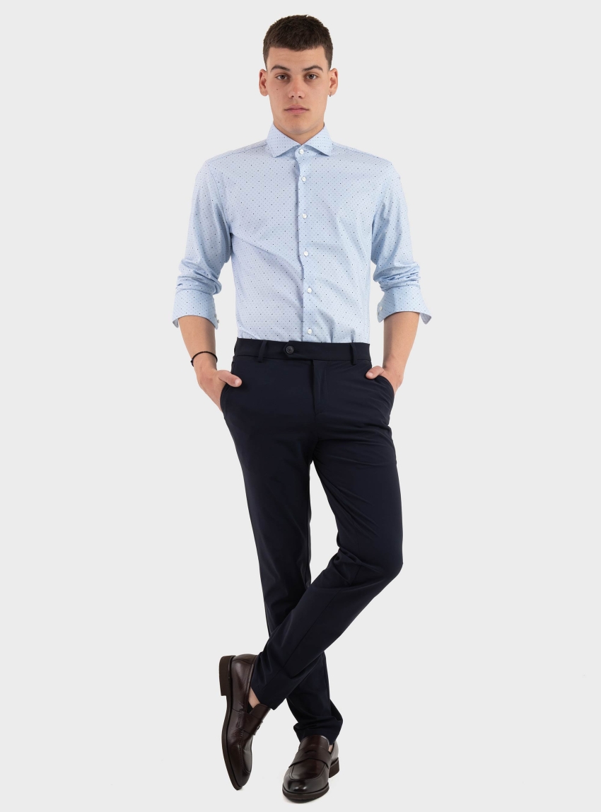 BOSS Slim-Fit Trousers In Performance-Stretch Fabric  P-Genius-EW-WG-261F - Dark Blue