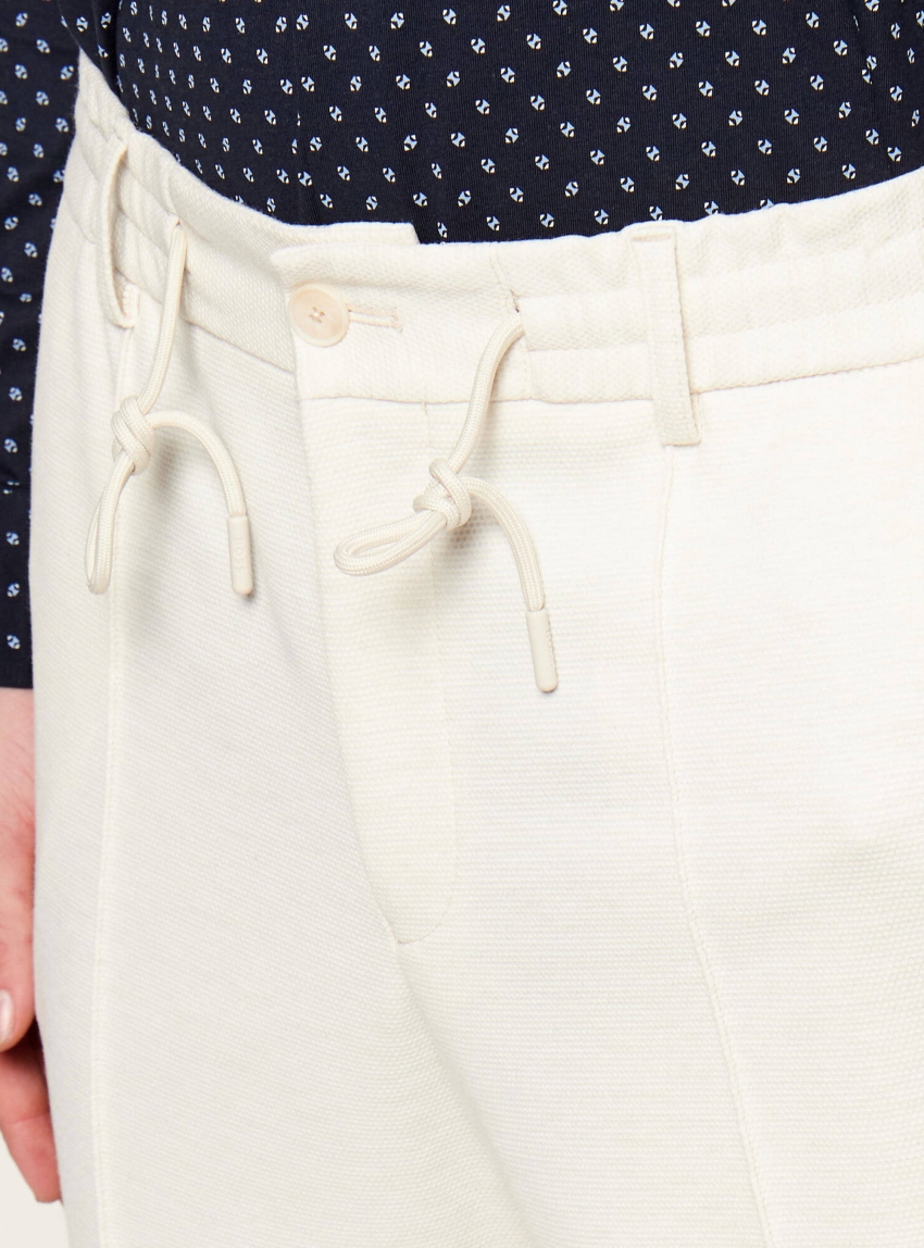 BOSS Tapered-Fit Trousers In Performance-Stretch Fabric P-Perin-JRDSWGPk261F - Ecru