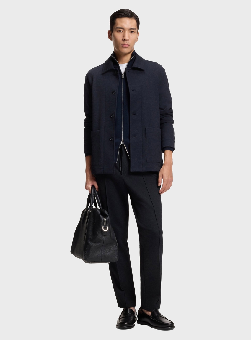 BOSS Tapered-Fit Trousers In Performance-Stretch Fabric P-Perin-JRDSWGPk261F - Dark Blue