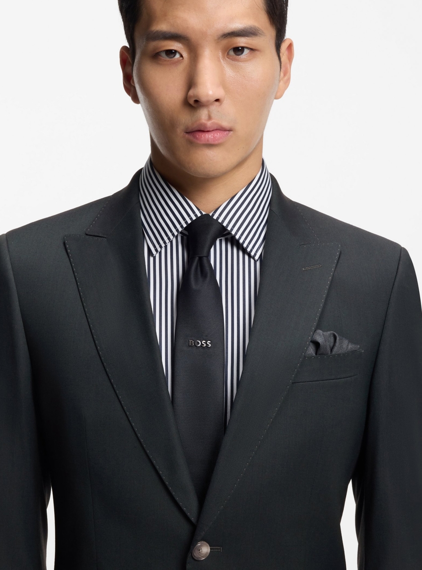 BOSS Two-Piece Slim-Fit Suit In A Wool Blend H-Huge-2Pcs-Peak-253 - Dark Green