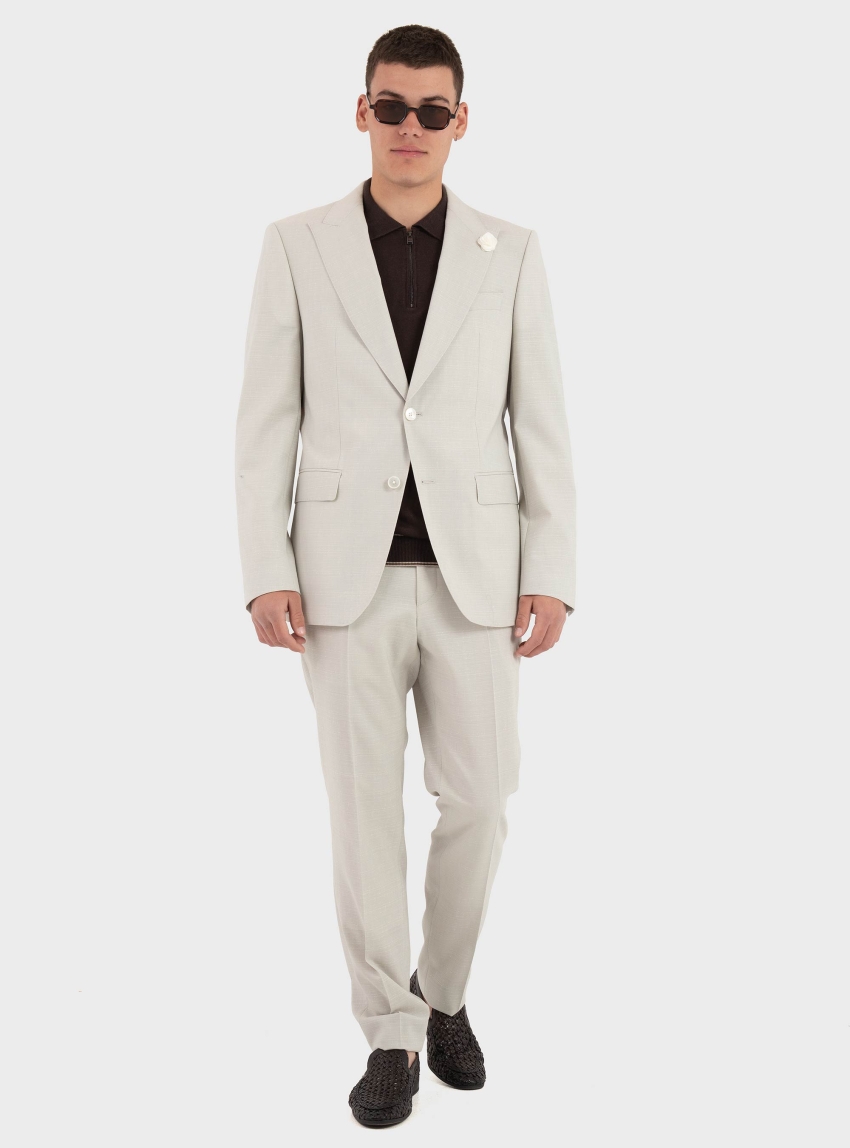 BOSS Slim-Fit Trousers H-Genius-253 - Ecru
