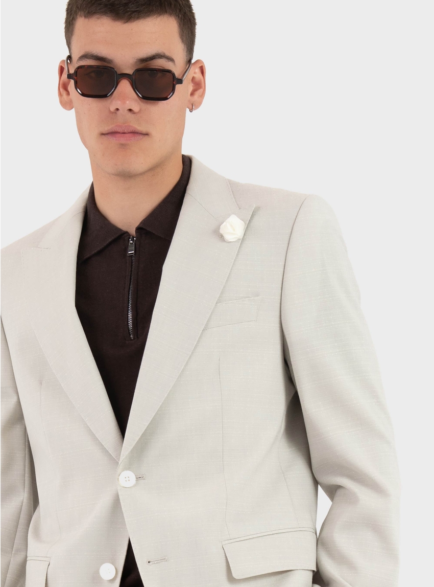 BOSS Slim Fit Blazer H-Hutson-Peak-261 - Ecru