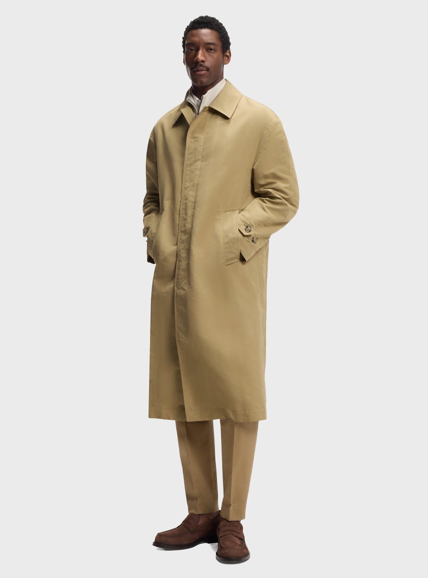 BOSS Water-Repellent Coat With Concealed Closure C-Colin-261F - Beige