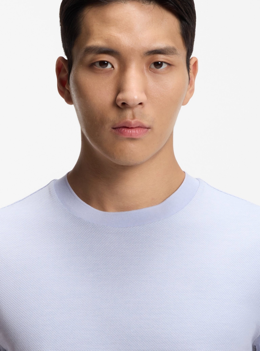 BOSS Cotton T-Shirt With Bubble Structure H-Thompson 102 - Purple