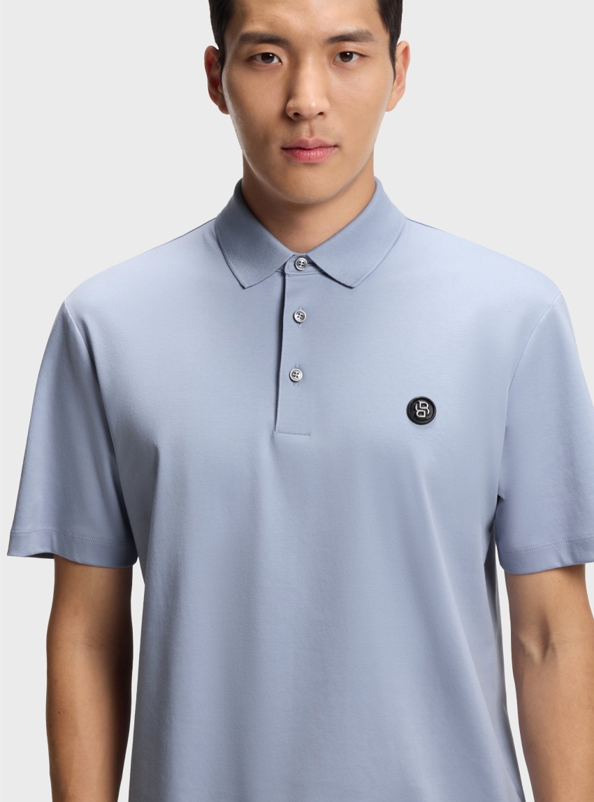 BOSS Mercerised-Cotton Polo Shirt With Double B Monogram C-Parris 01 - Purple