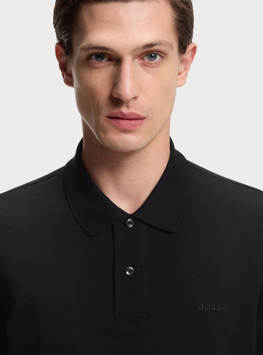 BOSS Polo Shirt In Cotton Piqué With Embroidered Logo Pallas - Black