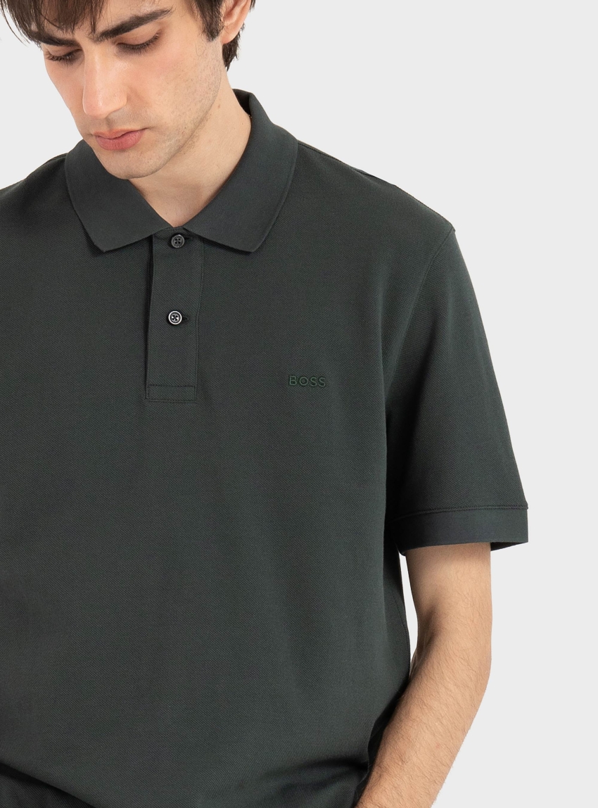 BOSS Polo Shirt In Cotton Piqué With Embroidered Logo Pallas - Dark Green