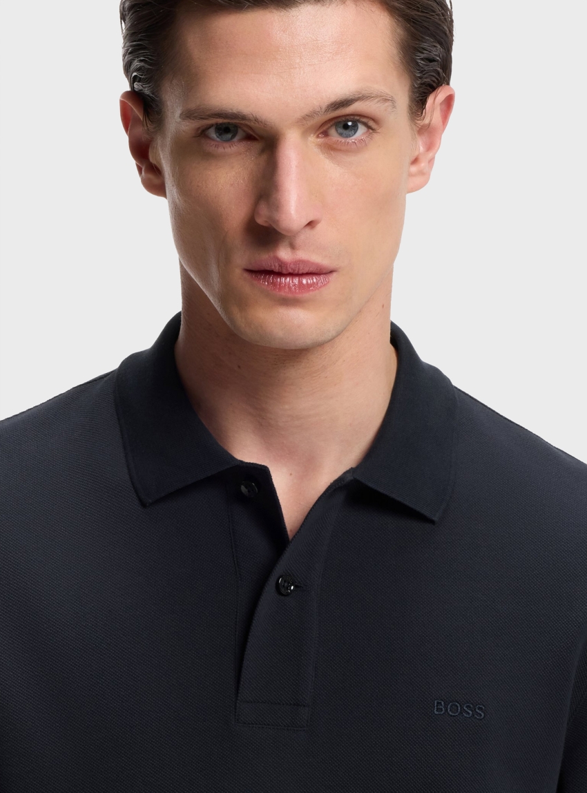 BOSS Polo Shirt In Cotton Piqué With Embroidered Logo Pallas - Dark Blue