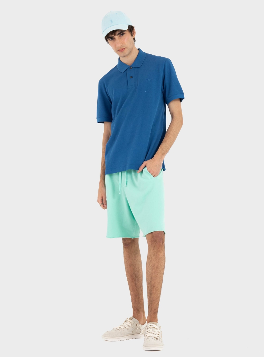 BOSS Polo Shirt In Cotton Piqué With Embroidered Logo Pallas - Blue