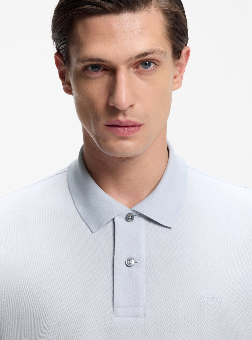 BOSS Polo Shirt In Cotton Piqué With Embroidered Logo Pallas - Purple