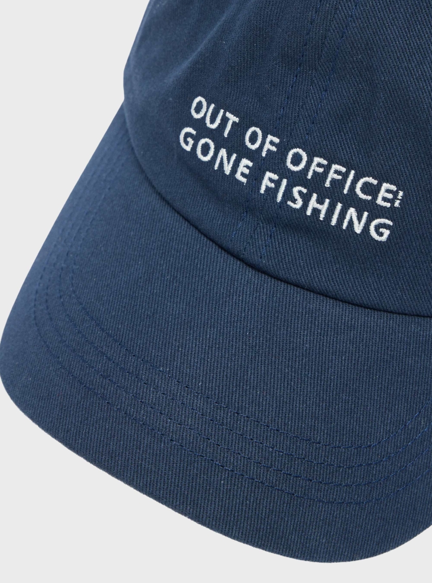 BOSS Cotton-Twill Cap With Embroidered Slogan Derrel-Slogan - Blue