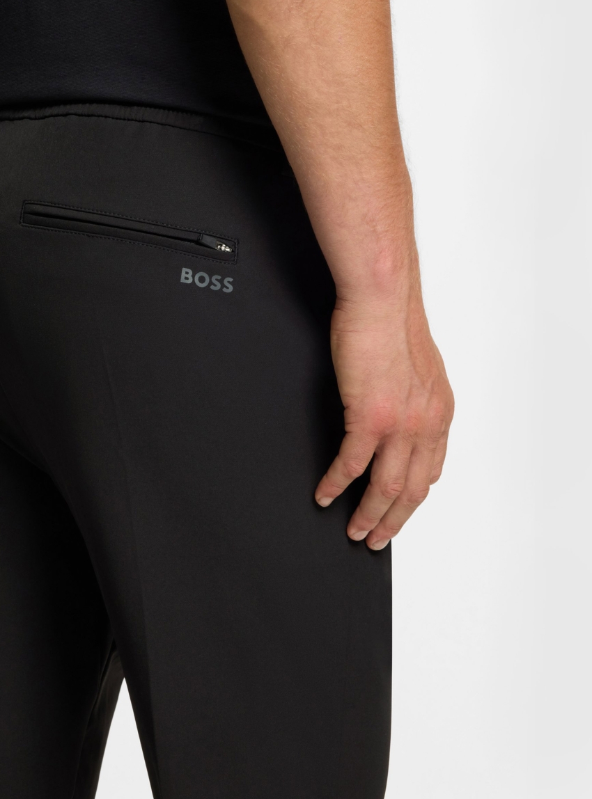 BOSS Tapered-Fit Trousers With Water-Repellent Finish T_Convert - Black