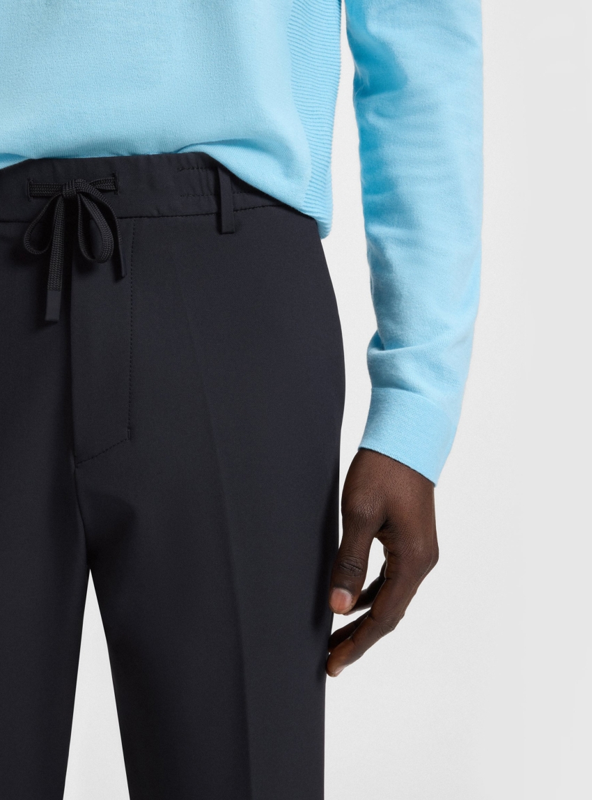 BOSS Tapered-Fit Trousers With Water-Repellent Finish T_Convert - Dark Blue