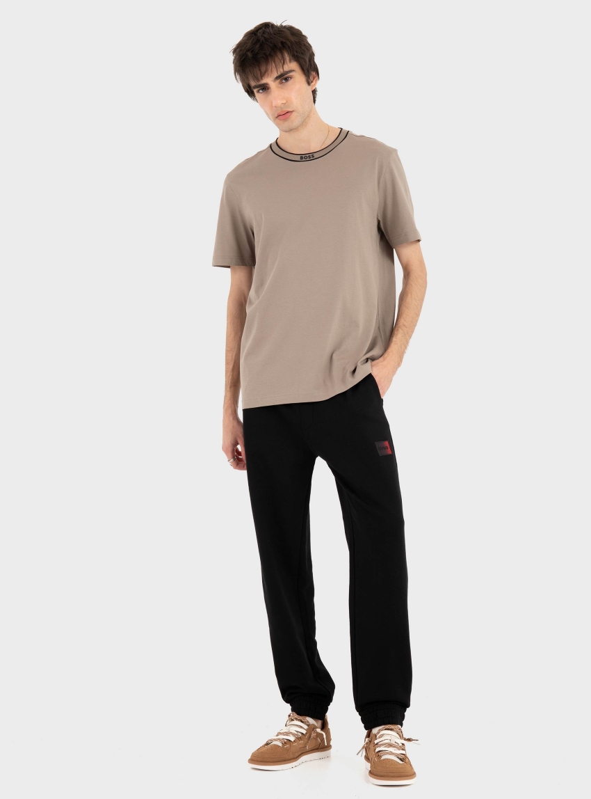 BOSS Cotton T-Shirt With Sporty Contrast Stripes Tee 5 - Light Green