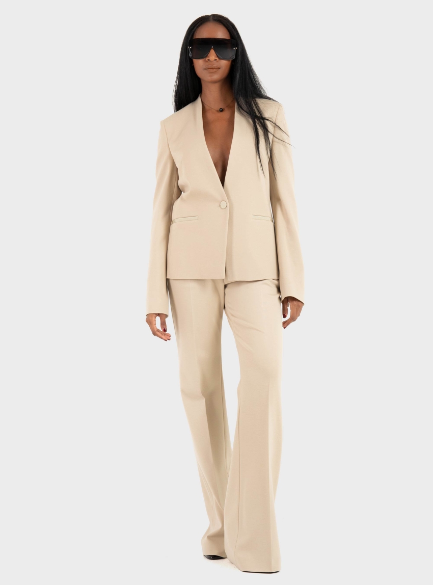 BOSS Relaxed-Fit Trousers In Stretch Jersey Talia4 - Beige