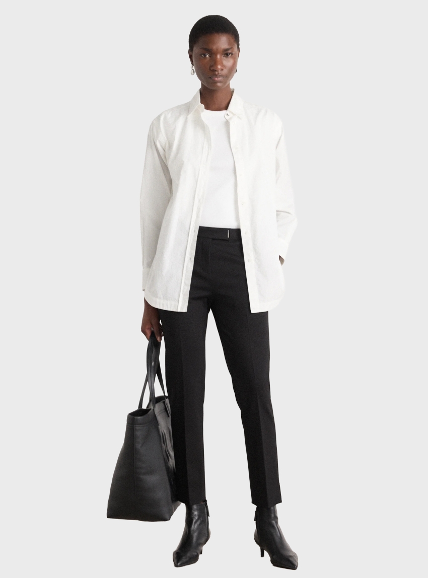BOSS Slim-Fit Trousers In Stretch Jersey Tapria-Crop - Black