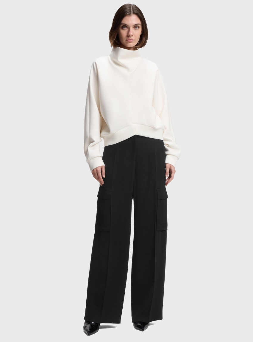 BOSS Regular-Fit Trousers In Crepe With Cargo Pockets  Tianamia1 - Black