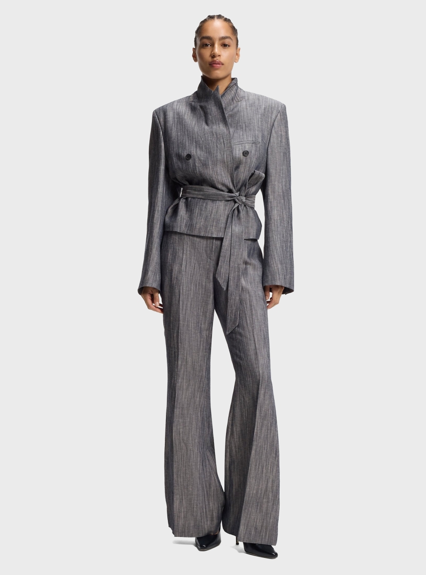 BOSS Regular-Fit Blazer In Melange Denim  Jelsia - Grey