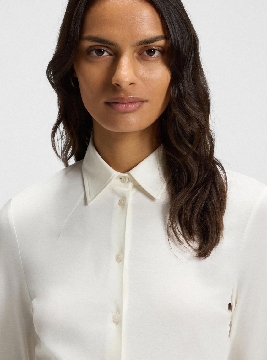 BOSS Extra-Slim-Fit Shirt In Cotton Jersey Bronta_Tuesday - Off White