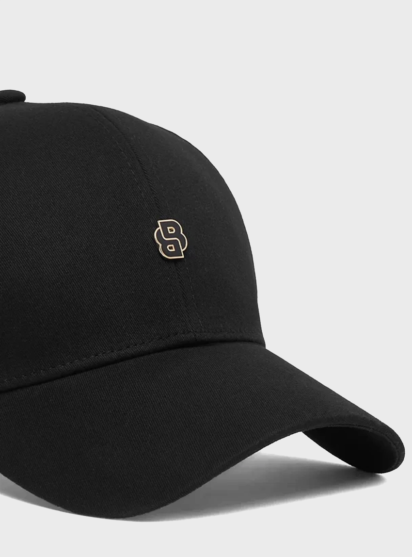 BOSS Stretch-Cotton Cap With Double B Monogram Ari-B-Icon-ME - Black