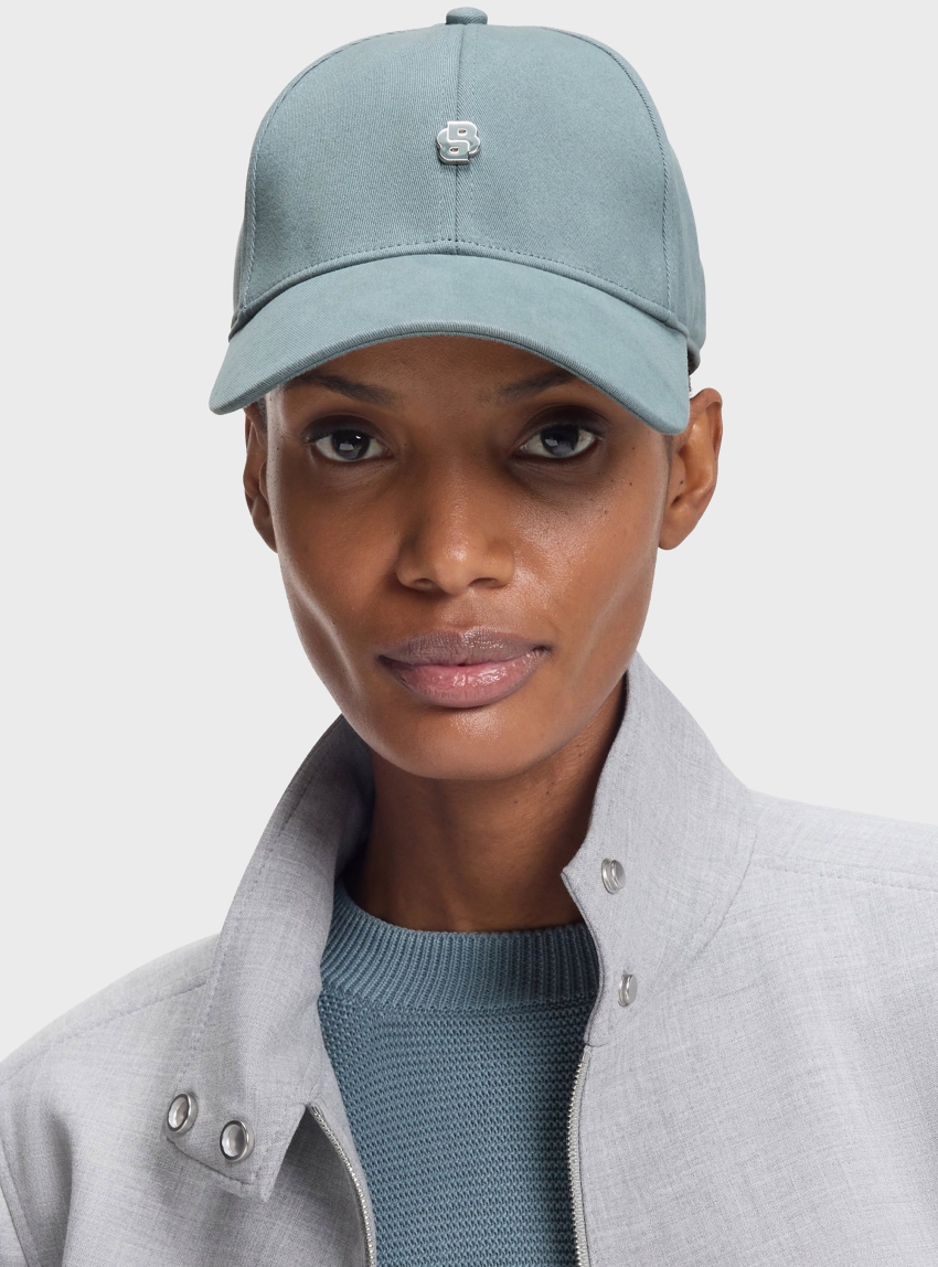 BOSS Stretch-Cotton Cap With Double B Monogram Ari-B-Icon-ME - Blue
