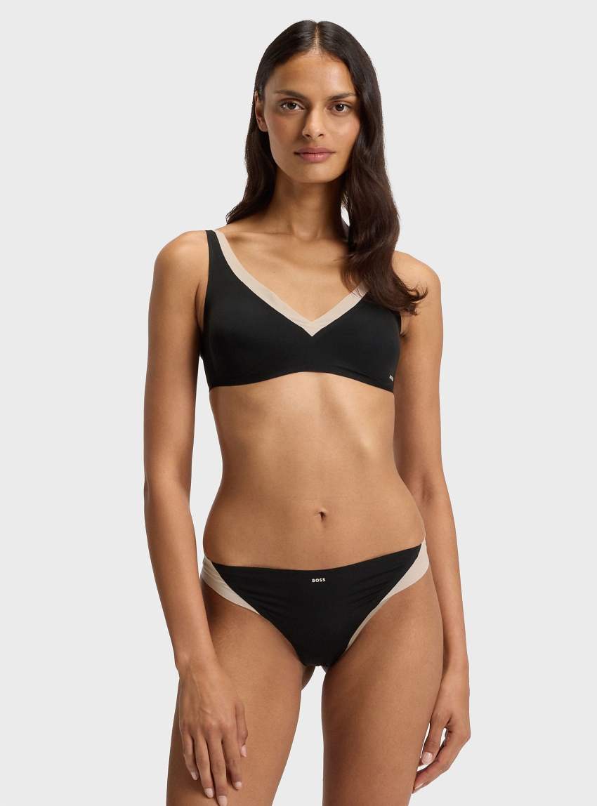 BOSS Two-Tone Bra With Adjustable Straps  UNLINED_B.MIRAGE - Black