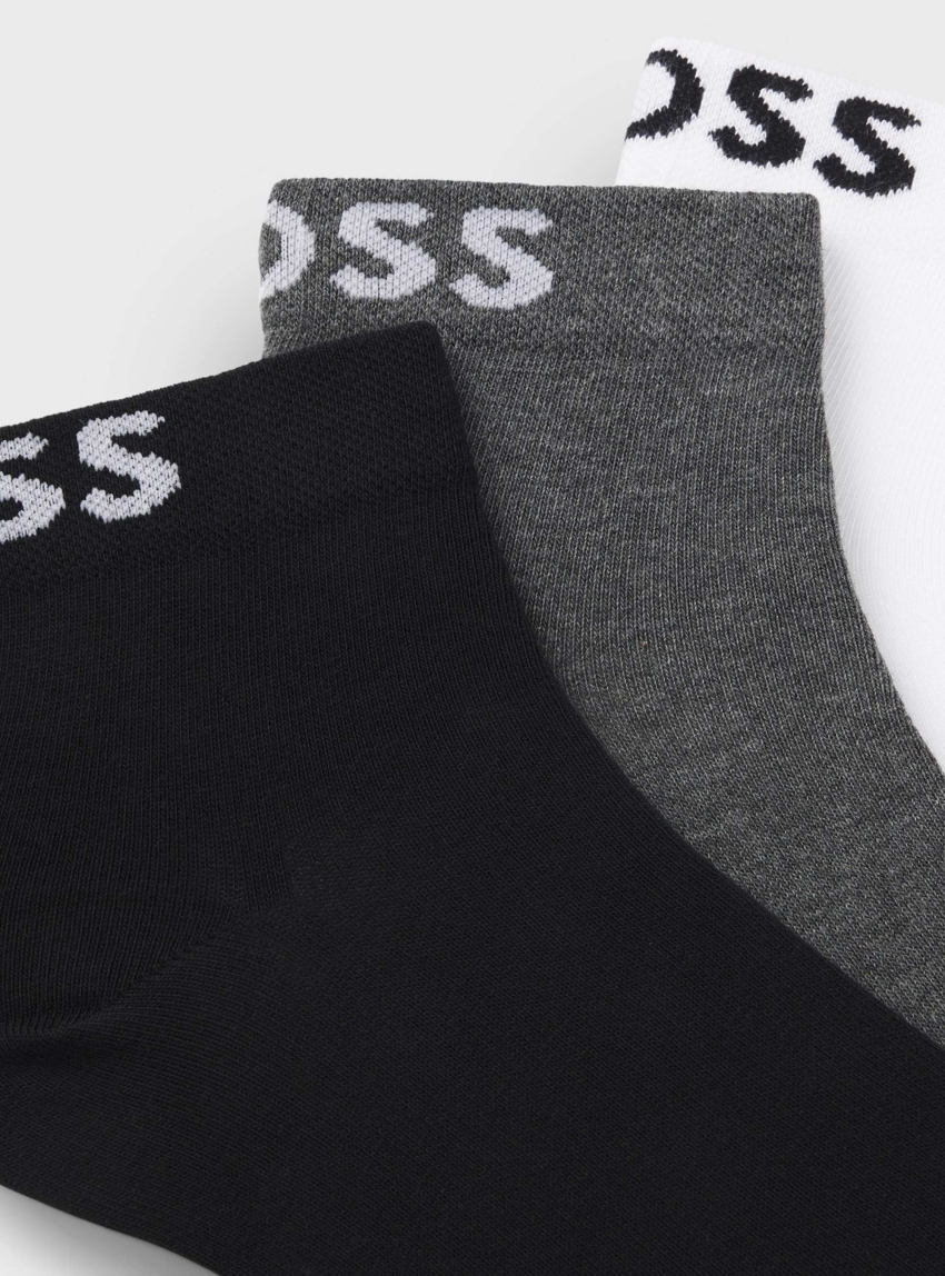BOSS Three-Pack Of Short-Length Socks With Logos  3P SH Logo CC SP W - Multi Colors