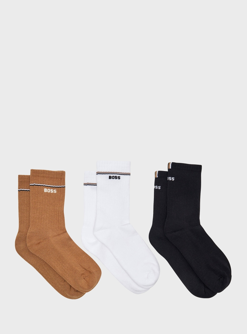 BOSS Three-Pack Socks With Logos  3P QS Iconic CC SP W - Multi Colors