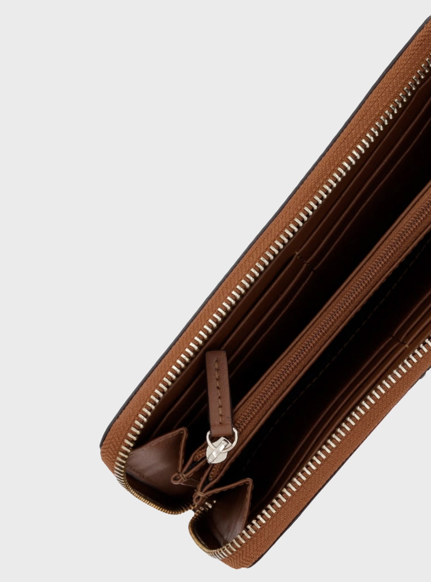 BOSS Small Zip-Around Wallet With Logo Lettering  NUMAH - Light Brown