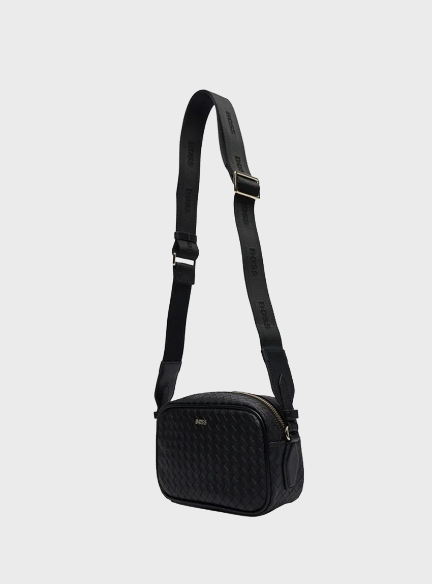 BOSS Crossbody Bag With Square Print Sandy - Black