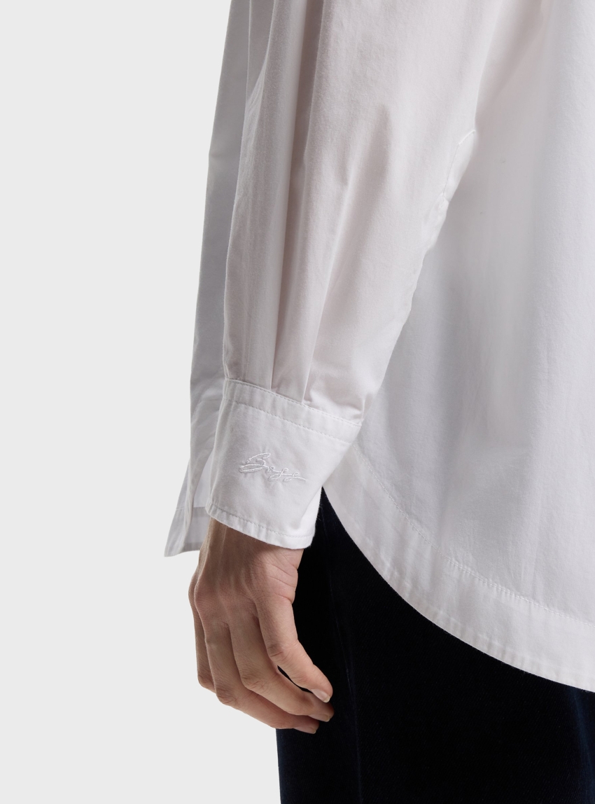 BOSS Oversized-Fit Shirt In Cotton Poplin C_Bostatta - White