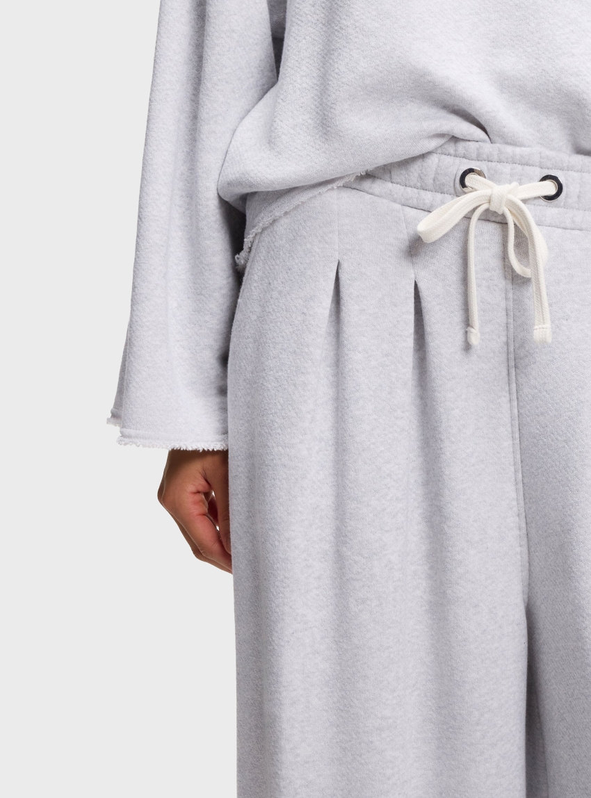 BOSS Wide-Leg Tracksuit Bottoms In A Cotton Blend  C_Elenyx - Light Grey Melange