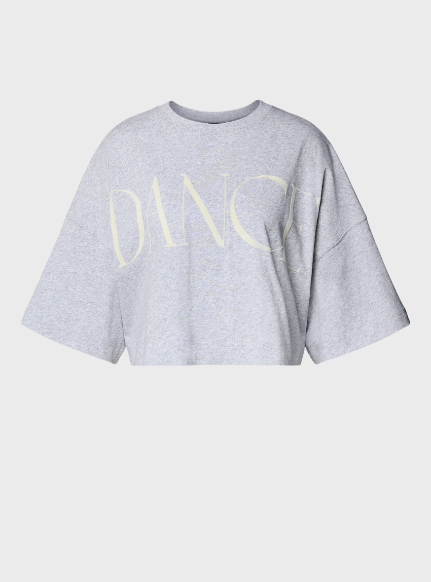 BOSS Oversized Cropped T-Shirt C_Ephilas - Light Grey Melange