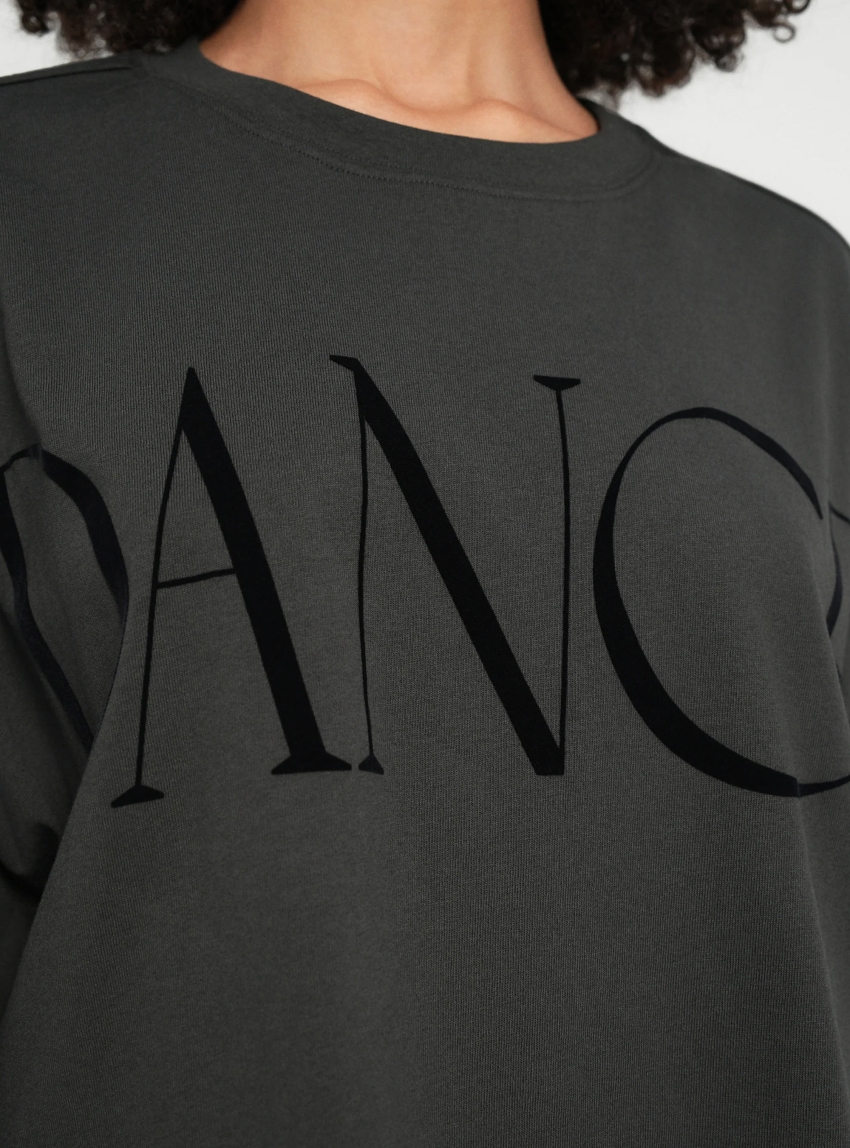 BOSS Oversized Cropped T-Shirt C_Ephilas - Dark Grey Melange 