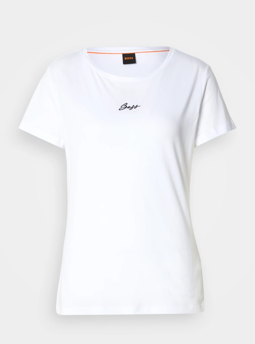 BOSS Slim-Fit T-Shirt In Cotton With Embroidered Logo  C_Elove_embro - White