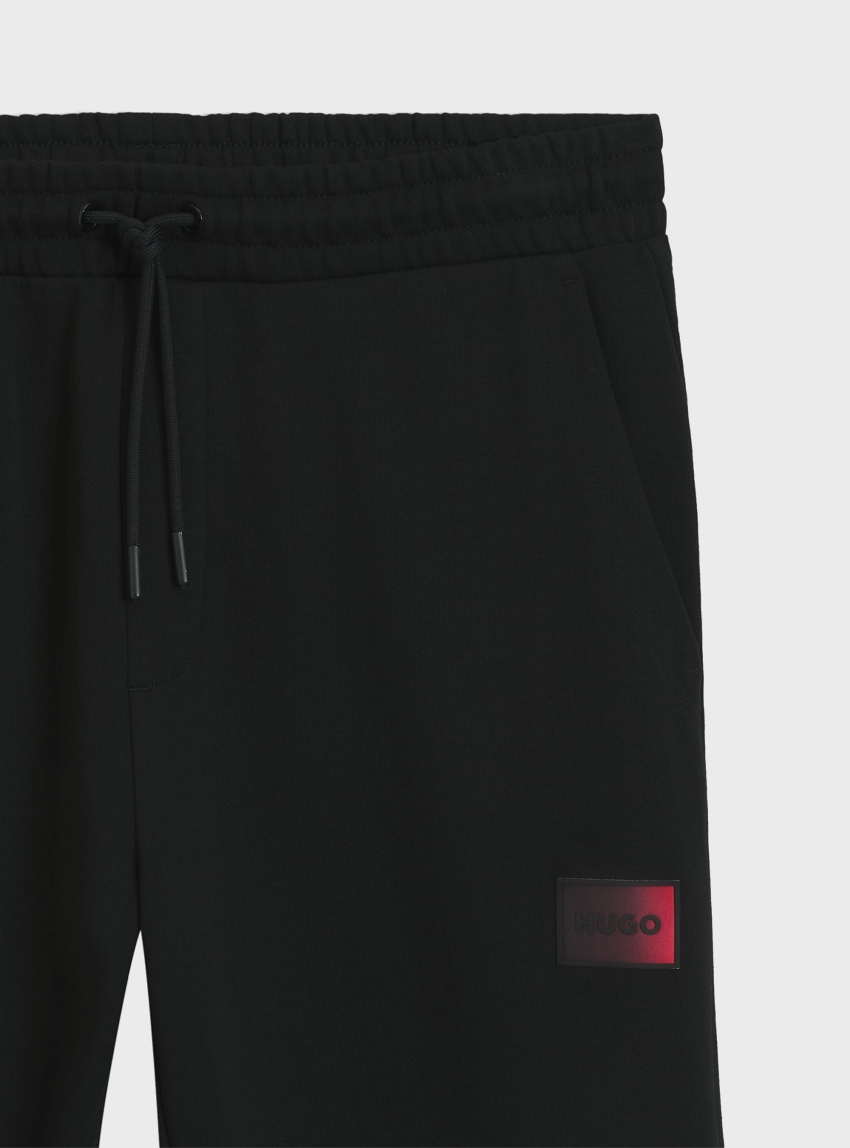 HUGO Cotton-Terry Tracksuit Bottoms With Gradient Logo  Danopan - Black