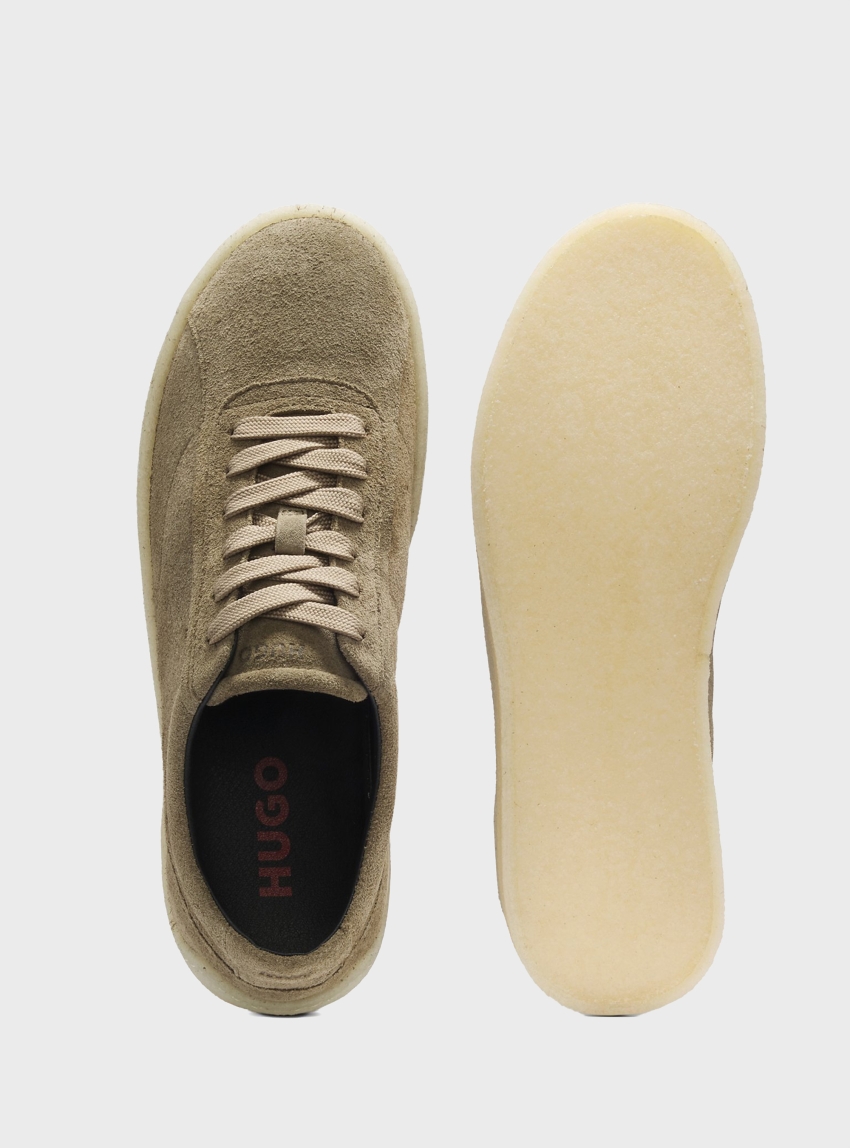 HUGO Suede Derby Shoes With Crepe Rubber Outsole Prodi-gy_derb_sd - Beige