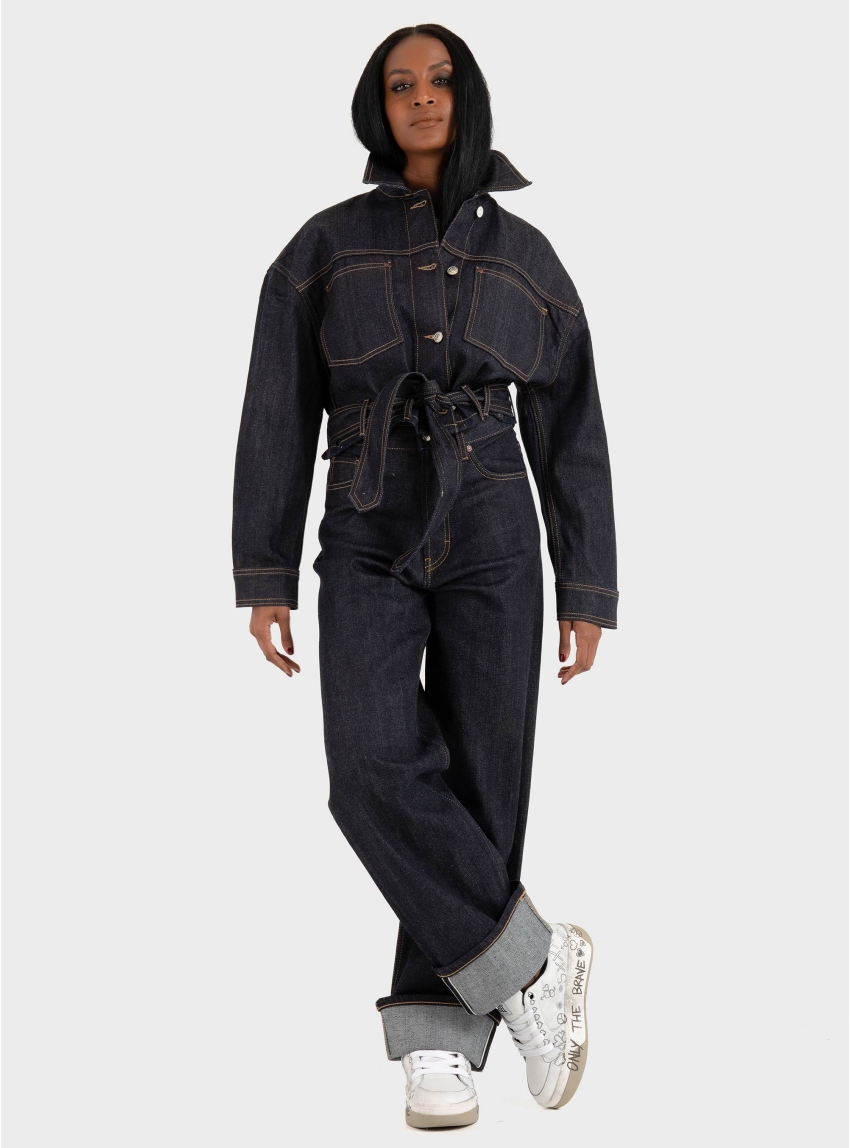 HUGO Cropped Jacket In Japanese Selvedge Denim  Galata - Unwashed Denim