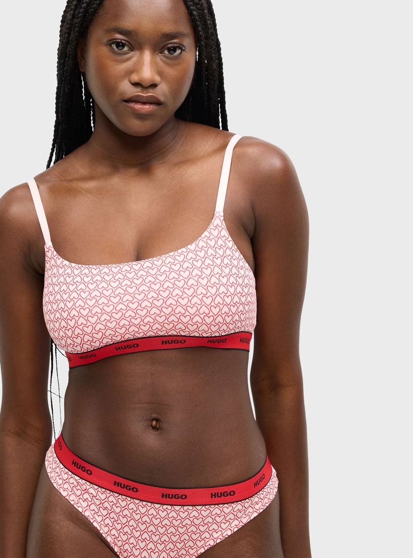 HUGO Two-Pack Of Stretch-Cotton Bralettes  TWIN BRALETTE DESIGN - Pink